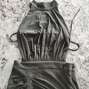 House of CB Backless Olive Dress size XS
